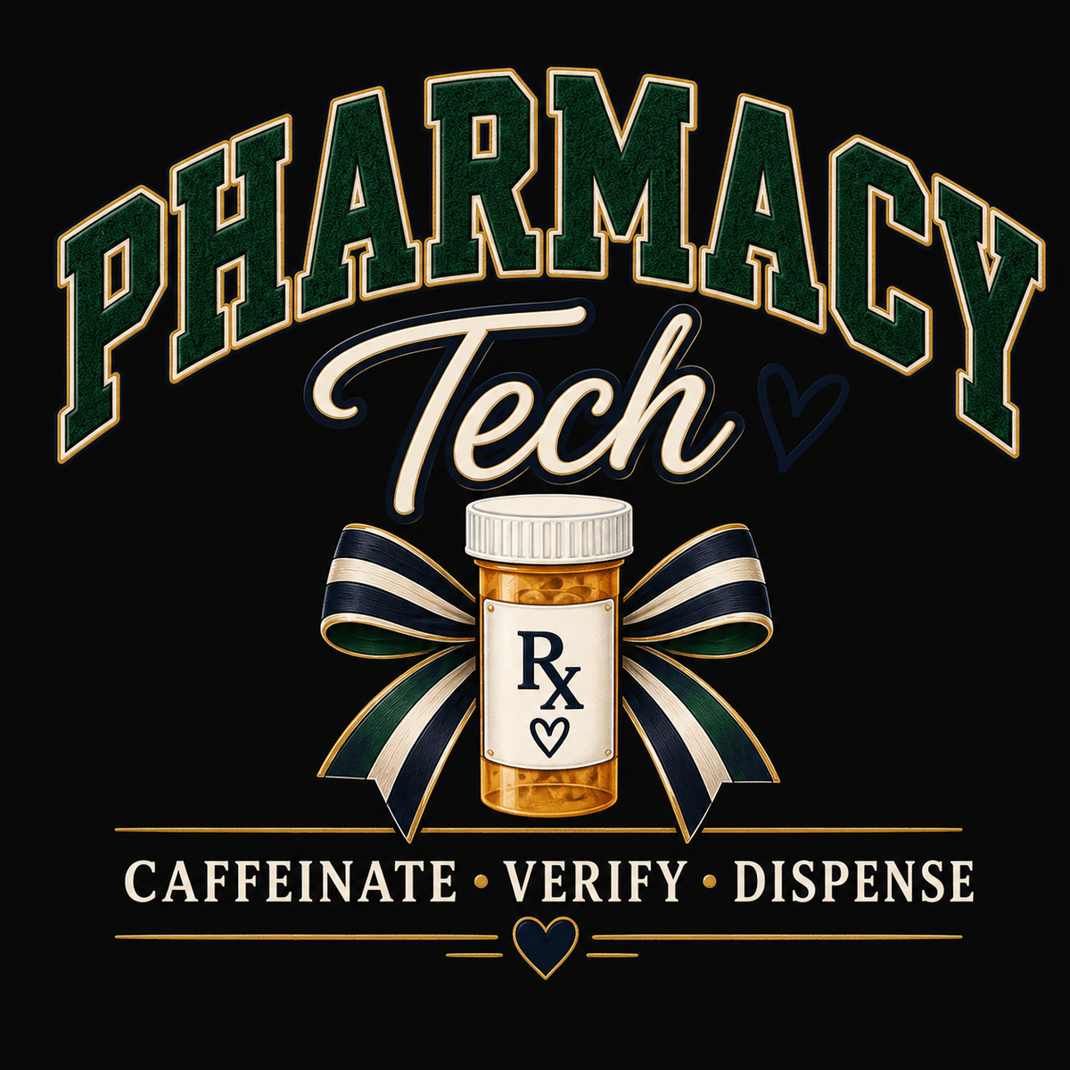 Pharmacy Tech Collegiate Emblem sweatshirt design