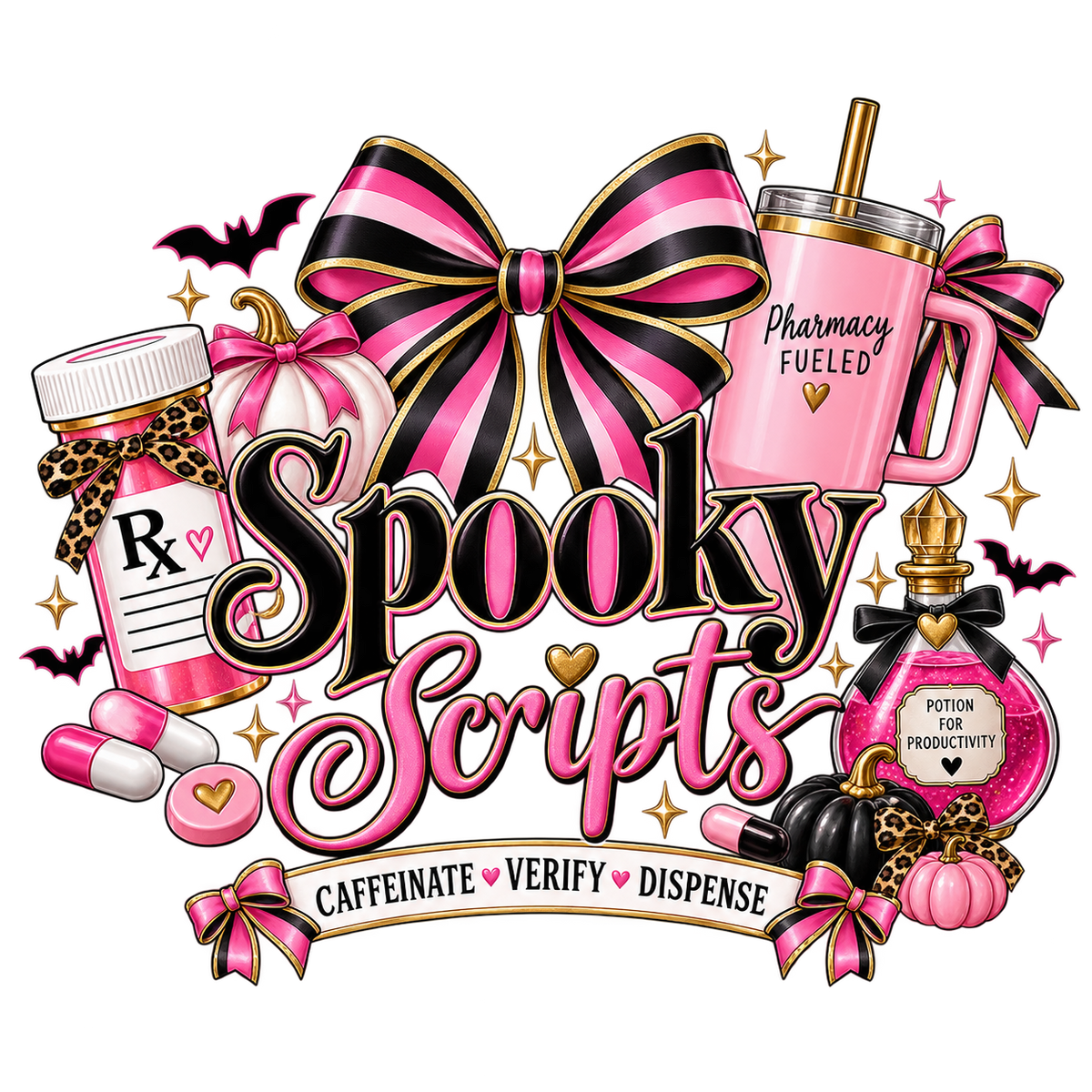 Spooky Scripts pharmacy Halloween mug design